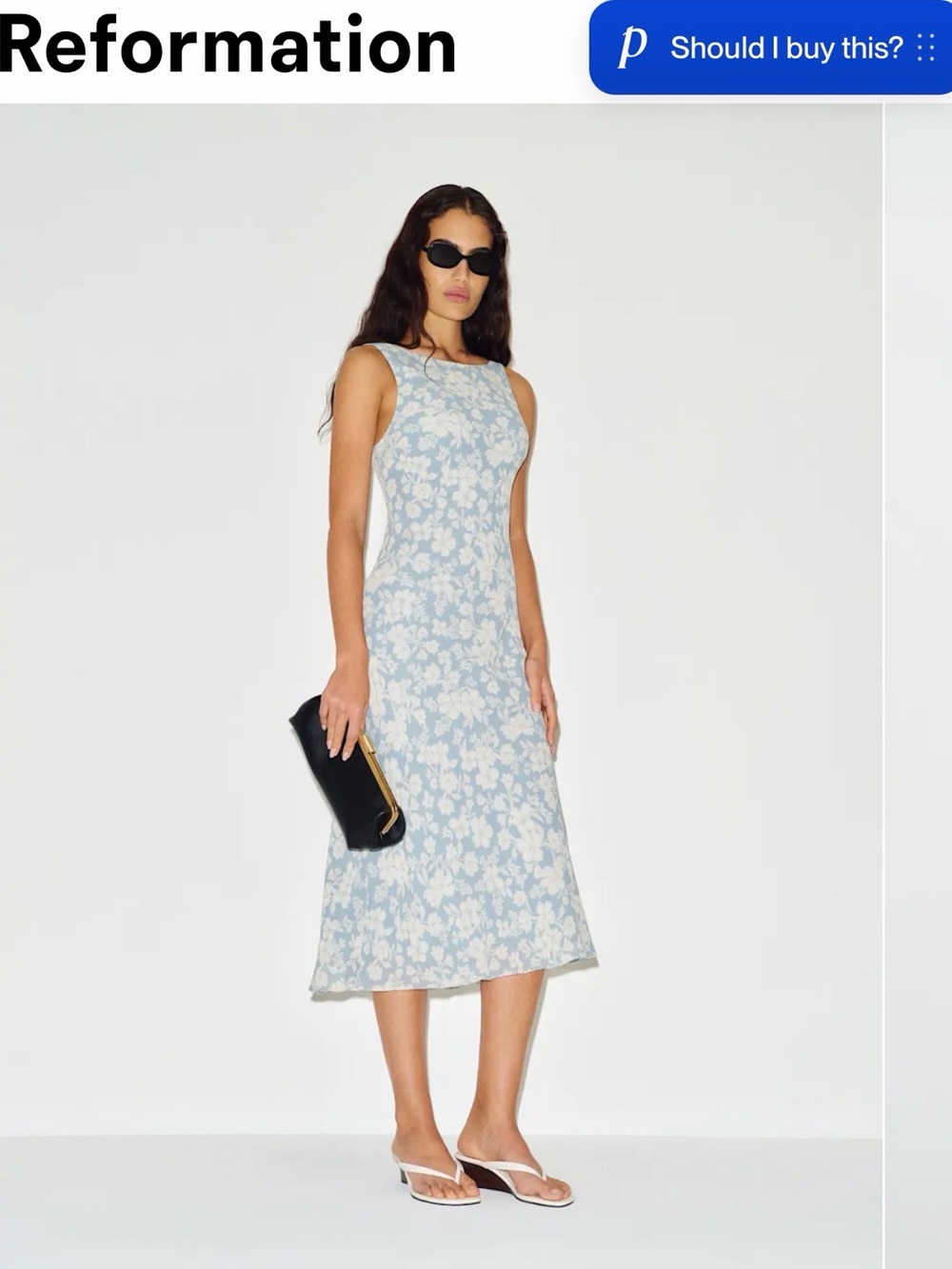Reformation Topanga Dress Blue - Size S
